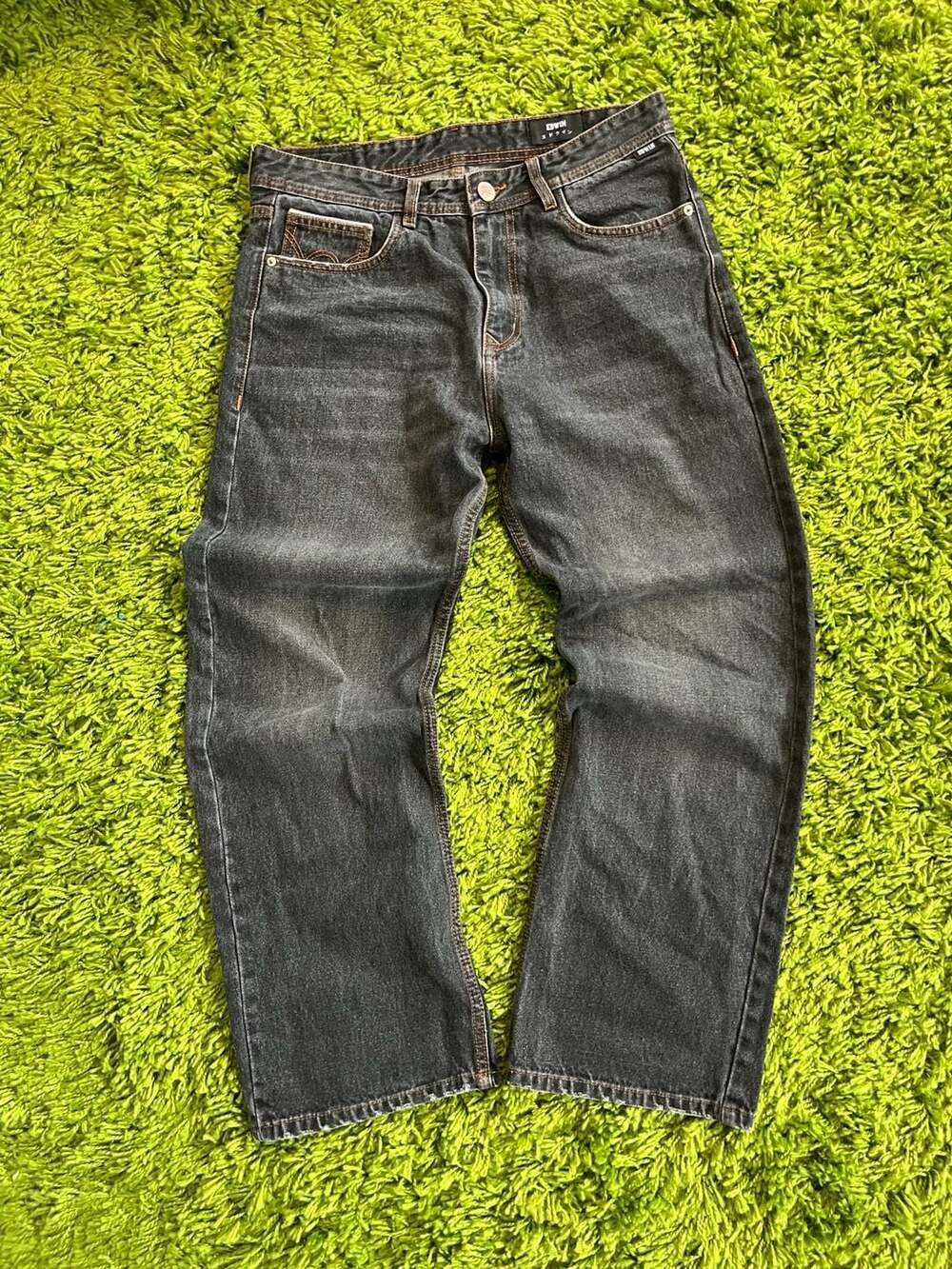 Edwin Black Washed Denim Relaxed Jeans